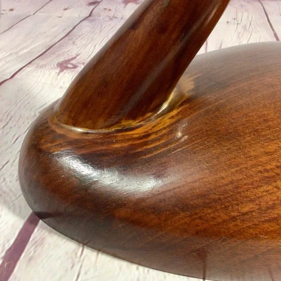 Vintage Hand Carved Wood Swan with Glass Marble Eyes - Picture 10 of 12